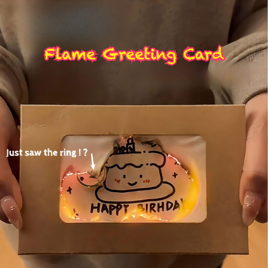 Hard cardboard material Flame Burning Greeting Card